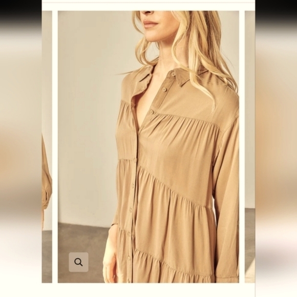NWT MUSTARD SEED TIERED MINI SHIRT DRESS SIZE LARGE - Picture 5 of 12
